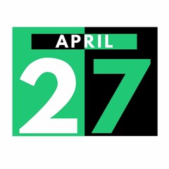 April 27 . Flat daily calendar icon .date ,day, month .calendar for the month of April