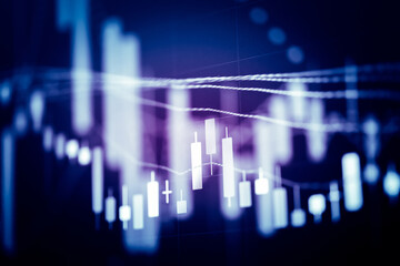 Financial graph showing statistics, Cost and prices are falling, stock and exchange market crash, inflation crisis, inflation rate increase. Electronic chart with stock market fluctuations concept.