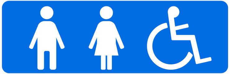 Toilet icon for male, female and disabled.
vector design eps 10.