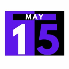 May 15 . Modern daily calendar icon .date ,day, month .calendar for the month of May