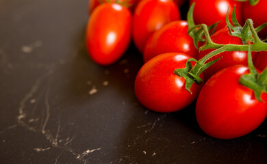 Close-up shot of fresh bio tomatoes. BIO vegetables from vilage garden.