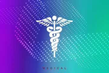 2d illustration caduceus medical symbol