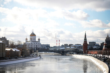 Fototapeta na wymiar Winter landscape in the Russian capital Moscow