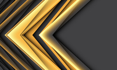 Abstract yellow arrow geometric shadow direction on dark grey with blank space design modern futuristic creative background vector illustration.