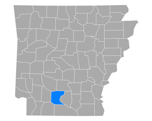 Karte von Ouachita in Arkansas