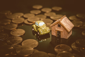 Gold coins stacks is representing riches and wealth management. Coin stack growing and find out the way to get a return on investment. Finance and money exchange investment as concept.	
