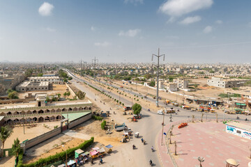 Aerial View Korangi Coast Guard Ibrahim Hyderi Road. Karachi