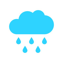 Cloud and rain blue icon