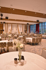 luxury wedding rom banquet sit down muslim buffet party catering with flower decoration fusion halal menu at beautiful hotel restaurant vip ballroom