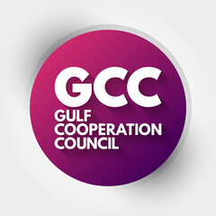 GCC - Gulf Cooperation Council acronym, business concept background