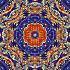 Vector seamless mosaic art pattern. Art background.