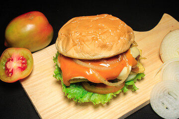 fast food delicious burger restaurant