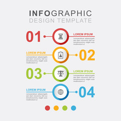 Infographic four steps business and finance management