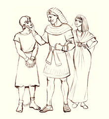 Fototapeta na wymiar Potiphar's wife accuses Joseph of harassment
