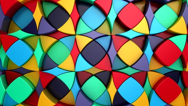 Background of Geometric Shapes. Abstract motion, loop, 3d rendering, 4k resolution
