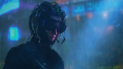 cyberpunk under the rain