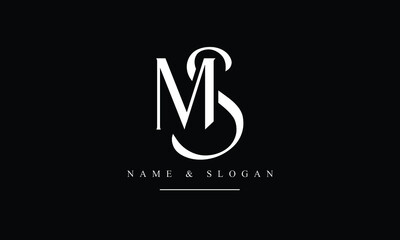 SM, MS, S, M abstract letters logo monogram - obrazy, fototapety, plakaty