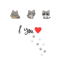 kittens with an inscription about love for them