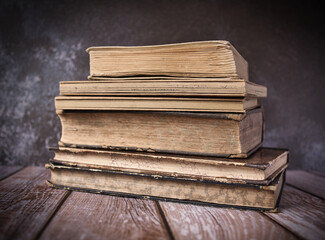 stack of old books