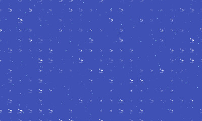 Seamless background pattern of evenly spaced white beach symbols of different sizes and opacity. Vector illustration on indigo background with stars