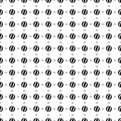 Square seamless background pattern from geometric shapes are different sizes and opacity. The pattern is evenly filled with big black beach ball symbols. Vector illustration on white background