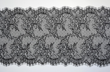 eyelash black lace on white background - obrazy, fototapety, plakaty