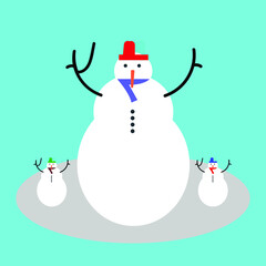 snowman with christmas tree