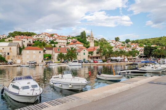 Picturesque bay in Splitska village. Splitska is situated on the north coast of Brac island in Croatia