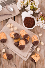 Butter cookies with chocolate.