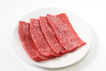 牛もも肉スライスすき焼き用（秋田県産黒毛和牛等級5）