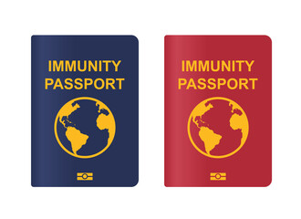 Global immunity passport. Coronavirus immune pass icon. Vector illustration isolated on white background