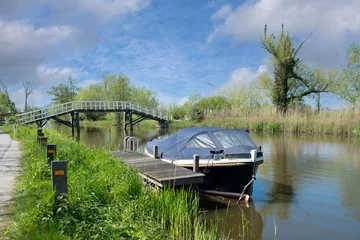 Papier Peint photo Lavable Brugges River Gein near Abcoude, Utrecht Province, Th Netherlands