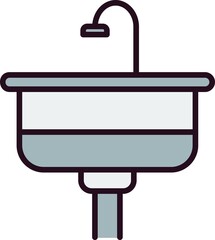 Sink Line filled Vector Line Icon Design