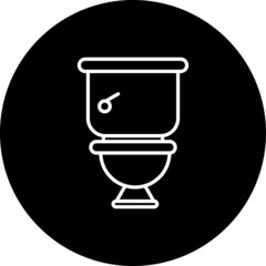 Toilet Line Inverted Vector Line Icon Design