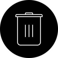 Trash bin Line Inverted Vector Line Icon Design