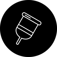 Menstrual Cup Line Inverted Vector Line Icon Design
