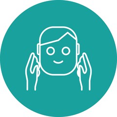 Wash Face Line Inverted Vector Line Icon Design