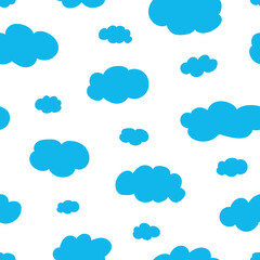 Seamless pattern with clouds. Endless sky backdrop. Simple doodle forms, minimalism.Vector illustration