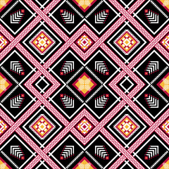 abstract seamless vector pattern , Red and yellow crossed line pattern on black background