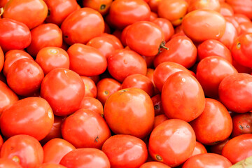 Tomatoes fruits on natural background.
