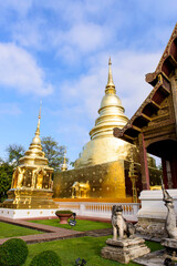 Fototapeta premium Wat Phra Sing and buddhist temple, Chiang Mai Province, Thailand.