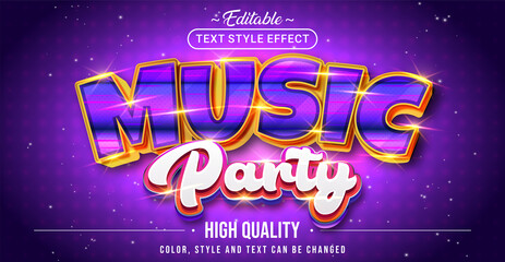 Editable text style effect - Music Party text style theme.