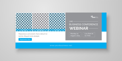 Digital business webinar banner template Premium Vector