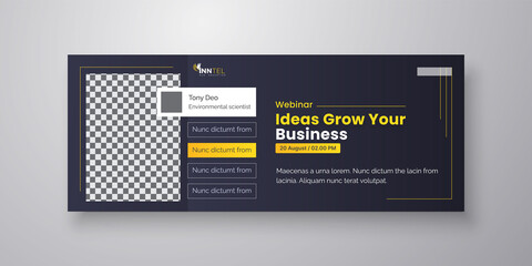 Digital business webinar banner template Premium Vector