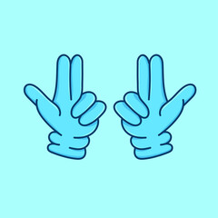 Blue gloves finger isolated vector illustration. medical glove element design. can use for healthy poster, banner, flyer, pamphlet, leaflet, brochure, catalog, web, site, website, presentation design