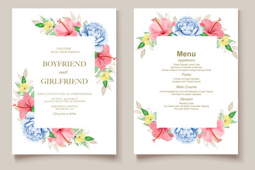 Naklejka na ściany i meble Elegant floral template wedding card