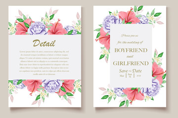 Obraz premium Elegant floral template wedding card