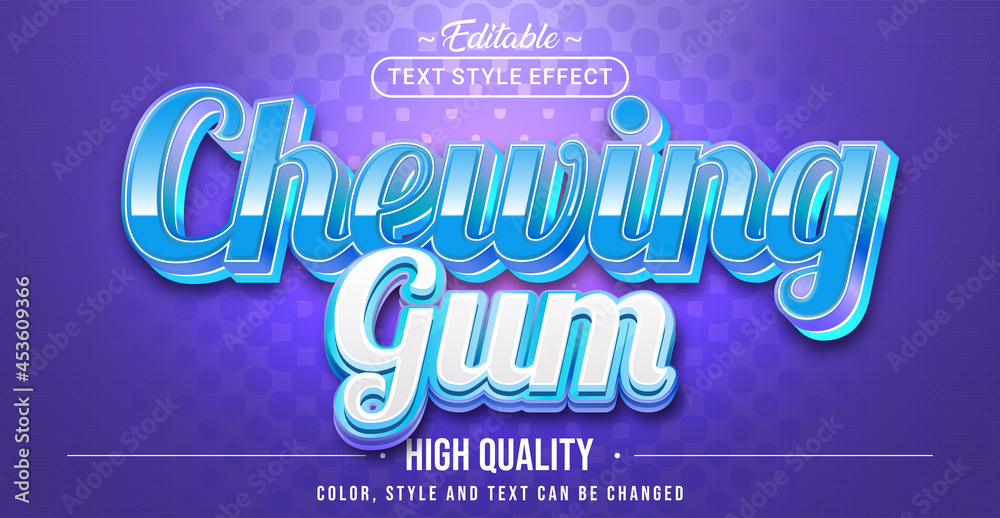 Poster Editable text style effect - Chewing Gum text style theme.