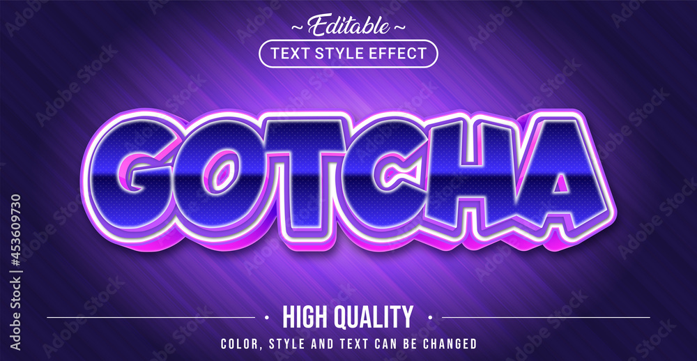 Poster Editable text style effect - Gotcha text style theme.