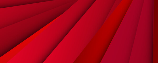 Simple red banner background with modern concept and 3d wave layers